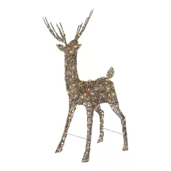 Home Accents Holiday 21RT2102111 67 in Warm White LED Meadow Frost Brown Buck Holiday Yard Decoration