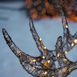 Home Accents Holiday 21RT2102111 67 in Warm White LED Meadow Frost Brown Buck Holiday Yard Decoration