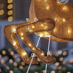 Home Accents Holiday 22RT2092214 58 in Warm White LED 2D Set Of 3 Deer Holiday Yard Decoration