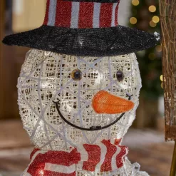 Home Accents Holiday 23RT01223112 6 ft. Warm White LED Snowman with Broom Stick Holiday Yard Decoration