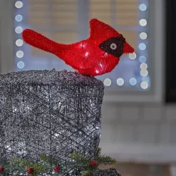 Home Accents Holiday TY172-1711-5 6 ft. Cool White LED Snowman with Red Birds Holiday Yard Decoration