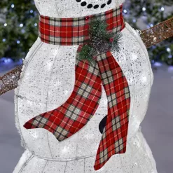 Home Accents Holiday TY172-1711-5 6 ft. Cool White LED Snowman with Red Birds Holiday Yard Decoration