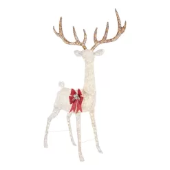 Home Accents Holiday TY285-1911 8.5 ft. Warm White LED Giant Buck with Bow Holiday Yard Decoration