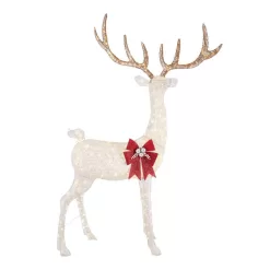 Home Accents Holiday TY285-1911 8.5 ft. Warm White LED Giant Buck with Bow Holiday Yard Decoration