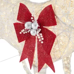 Home Accents Holiday TY285-1911 8.5 ft. Warm White LED Giant Buck with Bow Holiday Yard Decoration