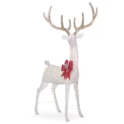 Home Accents Holiday TY285-1911 8.5 ft. Warm White LED Giant Buck with Bow Holiday Yard Decoration