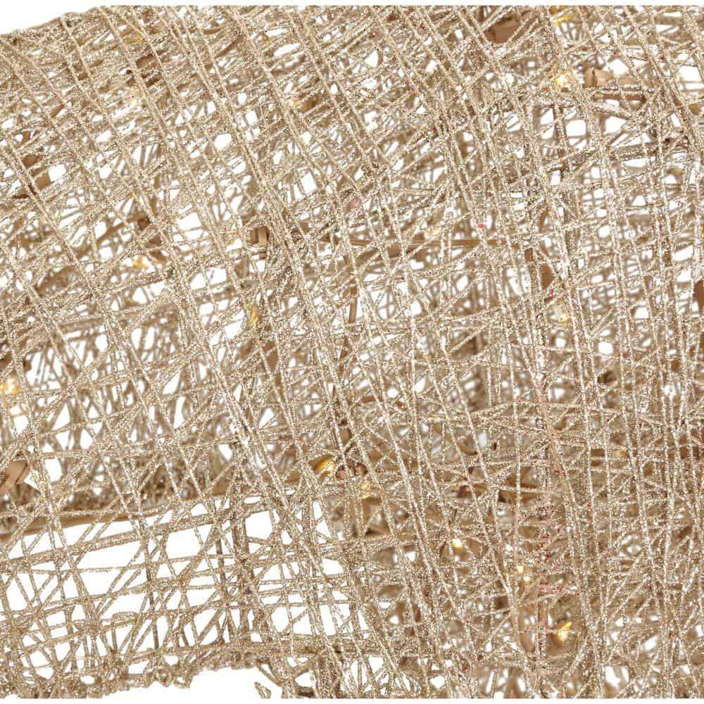 Home Accents Holiday TY374+375-1411 5 ft. Gold Reindeer with 44 in Sleigh Holiday Yard Decoration