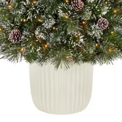Home Accents Holiday 23PG90127 6 ft. Pre-Lit LED Sparkling Amelia Pine Potted Artificial Christmas Tree