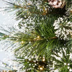 Home Accents Holiday 23PG90019 7.5 ft. Pre-Lit LED Sparkling Amelia Frosted Pine Artificial Christmas Tree
