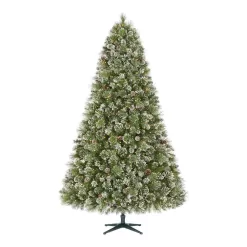 Home Accents Holiday 23PG90019 7.5 ft. Pre-Lit LED Sparkling Amelia Frosted Pine Artificial Christmas Tree