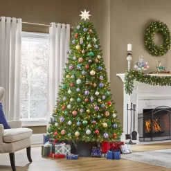 Home Accents Holiday 23PG90042 7.5 ft. Pre-Lit LED Wesley Pine Artificial Christmas Tree