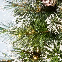 Home Accents Holiday 23PG90080 9 ft. Pre-Lit LED Sparkling Amelia Frosted Pine Artificial Christmas Tree