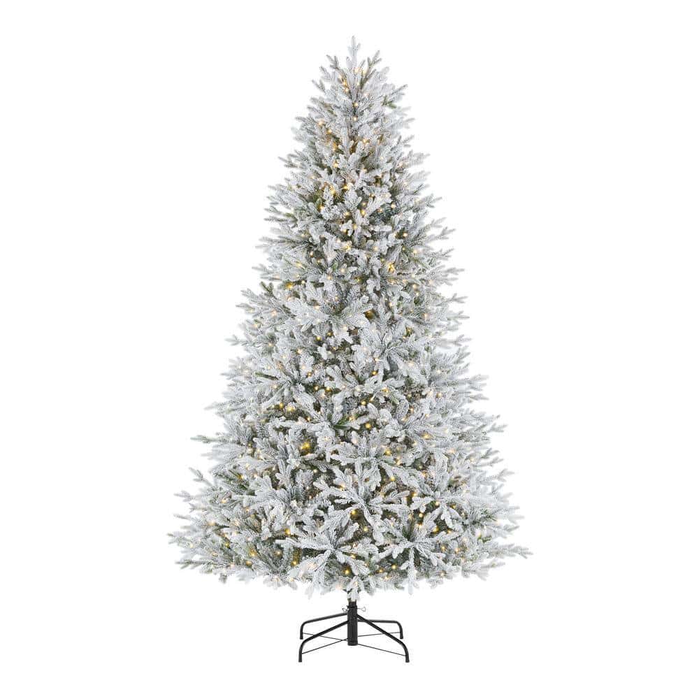 Home Decorators Collection 21HD10008 7.5 ft. Pre-Lit LED Kenwood Fraser Flocked Artificial Christmas Tree