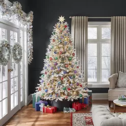 Home Decorators Collection 21HD10008 7.5 ft. Pre-Lit LED Kenwood Fraser Flocked Artificial Christmas Tree