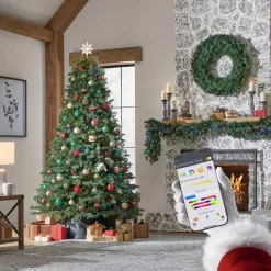 Home Decorators Collection 23LE31092 7.5 ft. Pre-Lit LED Waldorf Fir Artificial Christmas Tree Powered by Hubspace
