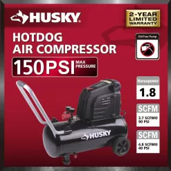 Husky 0300816 8G 150 PSI Hotdog Air Compressor