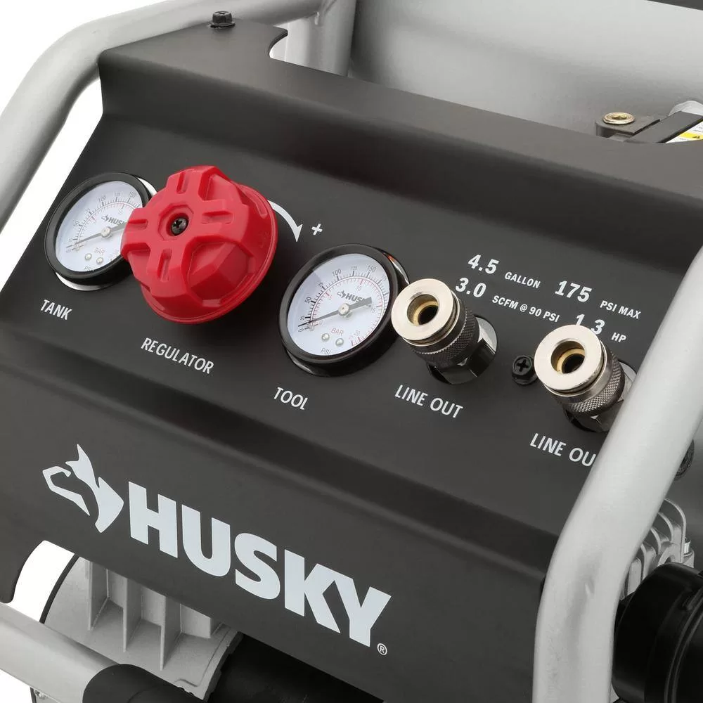 Husky 3320445 4.5 Gal. Portable Electric-Powered Silent Air Compressor