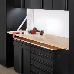 Husky HTC1000003 84 in. Solid Wood Work Surface for Heavy Duty Welded Steel Garage Storage System