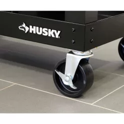 Husky G3600S-US Ready-To-Assemble 3 ft. Portable Solid Wood Top Workbench with Casters in Black
