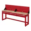 Husky G9603SR-US Ready-To-Assemble 8 ft. Solid Wood Top Workbench in Red with Pegboard and 3 Drawers