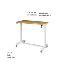 Husky HOLT46XDBJ2 46 in. Adjustable Height Work Table in White