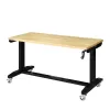 Husky HOLT52XDB12 52 in. W x 24 in. D Adjustable Height Solid Wood Top Workbench Table in Black