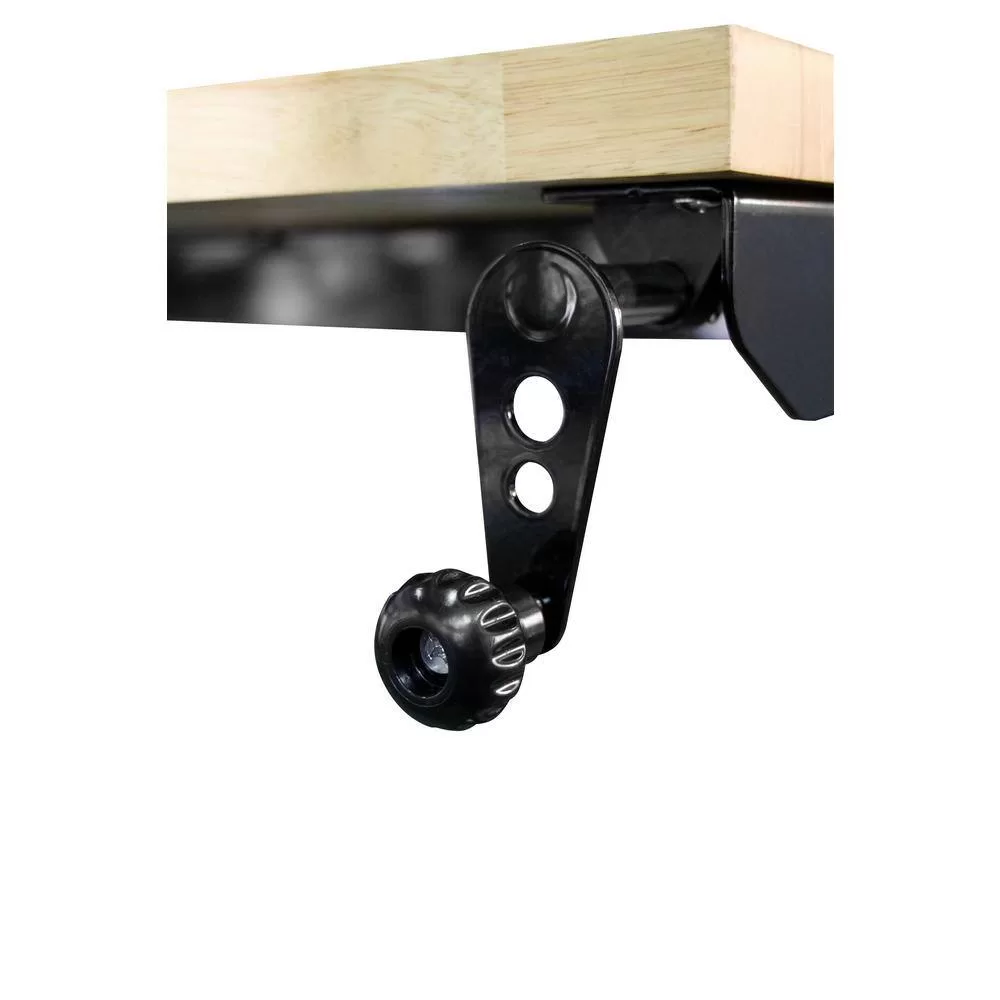 Husky HOLT52XDB12 52 in. W x 24 in. D Adjustable Height Solid Wood Top Workbench Table in Black