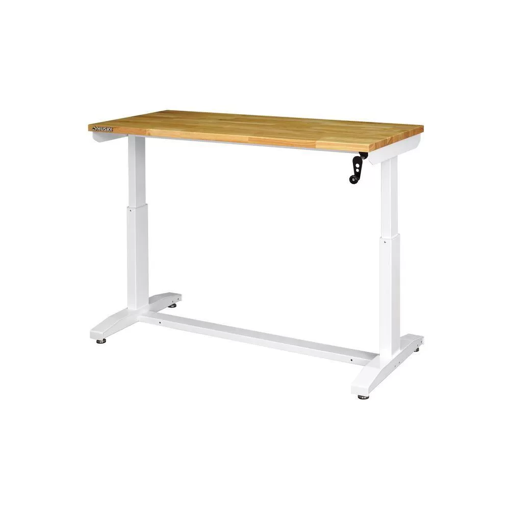 Husky HOLT62XDBJ2 62 in. Adjustable Height Work Table in White