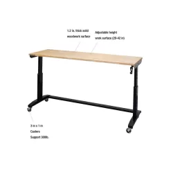 Husky HOLT72XDB11 72 in. Adjustable Height Work Table