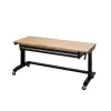 Husky HOTL6202B12 62 in. Adjustable Height Workbench Table with 2-Drawers in Black