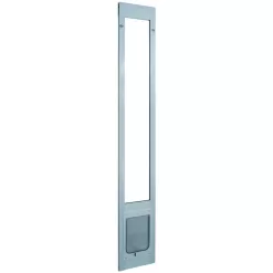Ideal Pet Products 80PATCKW 7.5 in. x 10.5 in. Large White Chubby Kat Pet Patio Door Insert for 77.6 in. to 80.4 in. Aluminum Sliding Glass Door