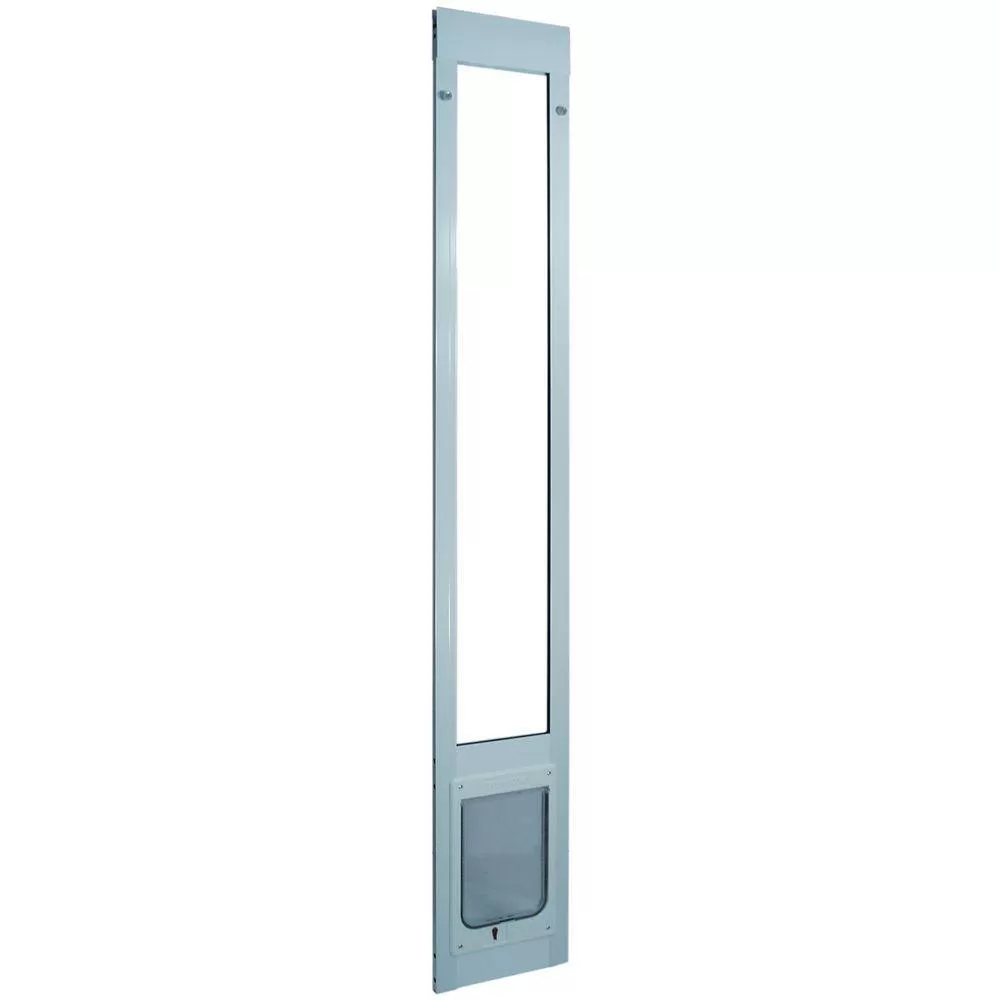 Ideal Pet Products 80PATCKW 7.5 in. x 10.5 in. Large White Chubby Kat Pet Patio Door Insert for 77.6 in. to 80.4 in. Aluminum Sliding Glass Door