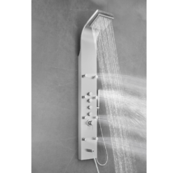 AKDY Stainless Steel Dual Head Waterfall Shower Panel System with 3-way Diverter Valve Included