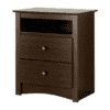 Prepac Fremont 2 Drawer Nightstand, 16"D x 23.25"W x 28"H, Espresso, EDC-2428