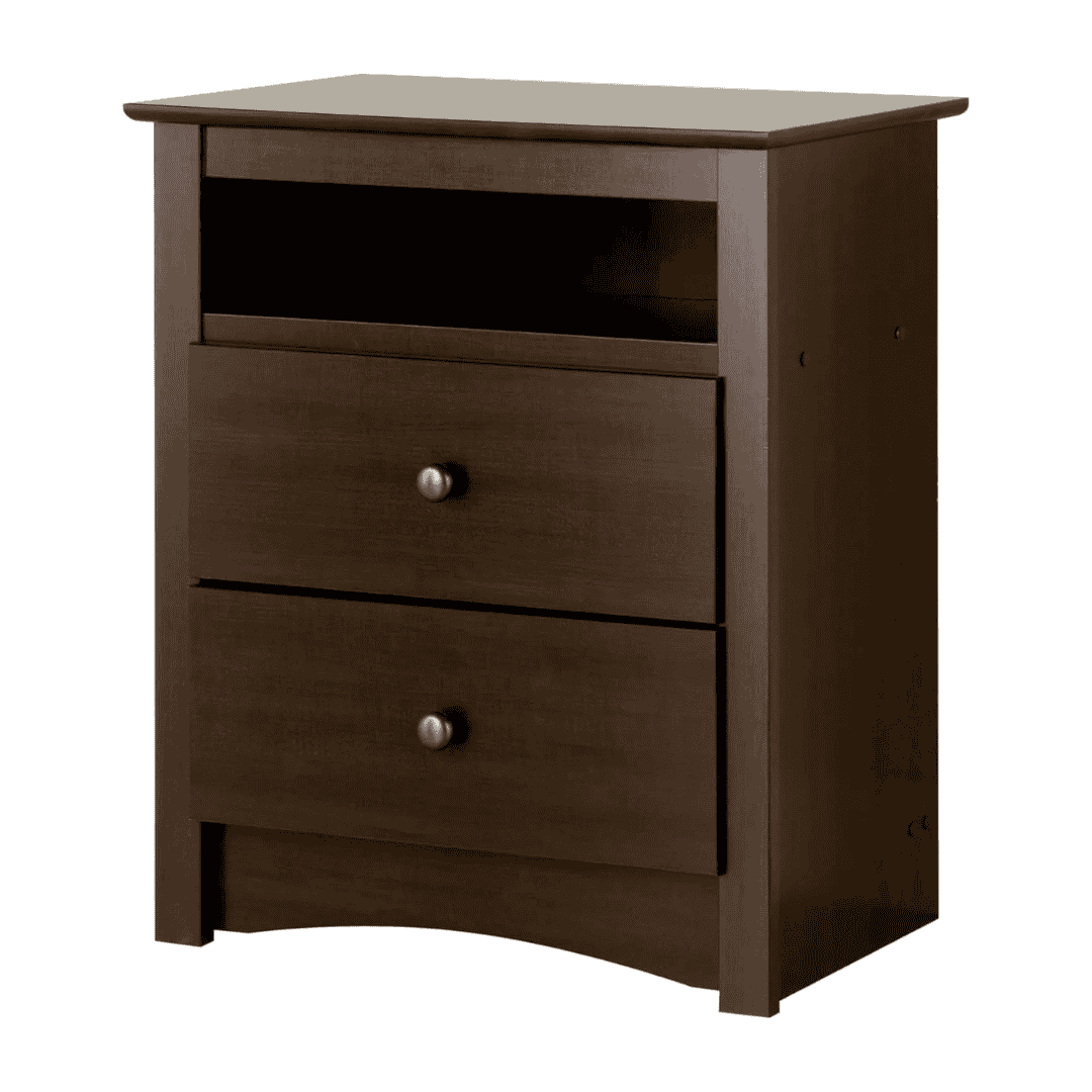 Prepac Fremont 2 Drawer Nightstand, 16"D x 23.25"W x 28"H, Espresso, EDC-2428