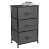 Sorbus Nightstand with 3 Drawers - Bedside Furniture & Accent End Table Storage Tower for Home, (Black/Charcoal)