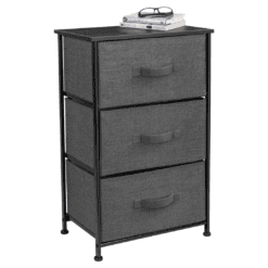 Sorbus Nightstand with 3 Drawers - Bedside Furniture & Accent End Table Storage Tower for Home, (Black/Charcoal)