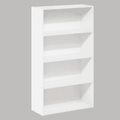 Furinno Pasir 4-Tier Bookcase/Bookshelf/Storage Shelves, White