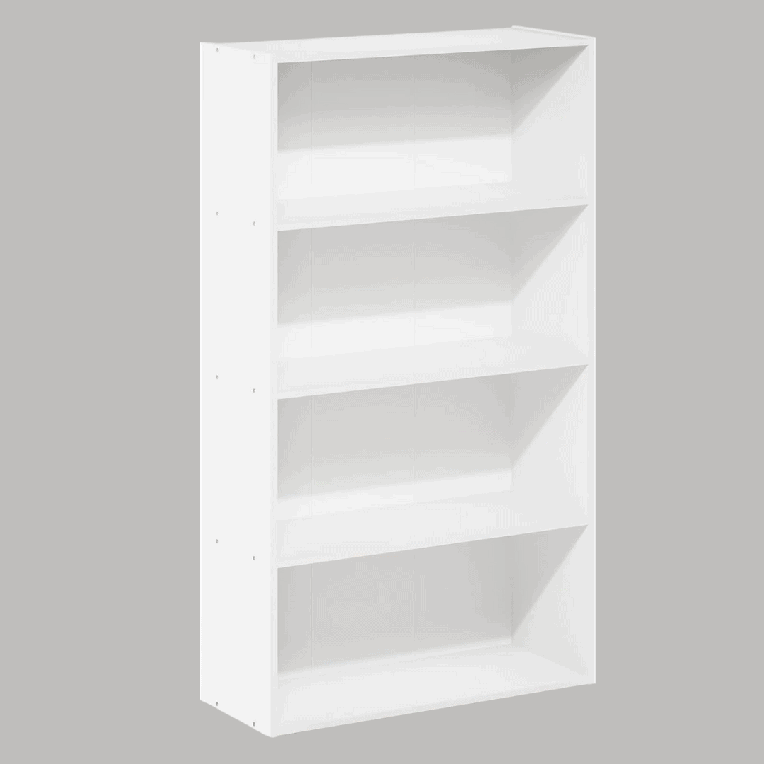 Furinno Pasir 4-Tier Bookcase/Bookshelf/Storage Shelves, White