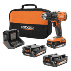RIDGID R86001K-AC870015PN 18V Cordless 1/2 in. Drill/Driver Kit with 2.0 Ah Battery, Charger, and 18V 1.5 Ah Lithium-Ion Battery (2-Pack)