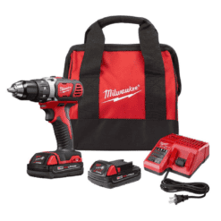 Milwaukee 2606-22CT M18 18V Lithium-Ion Cordless 1/2 in. Drill Driver Kit w/(2) 1.5Ah Batteries, Charger, Soft Case