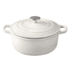 EDGING CASTING Enameled Cast Iron Covered 5.5 Quart Dutch Oven with Dual Handle, White