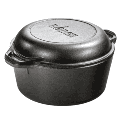 Lodge Cast Iron Serving Pot Cast Iron Double Dutch Oven, 5-Quart