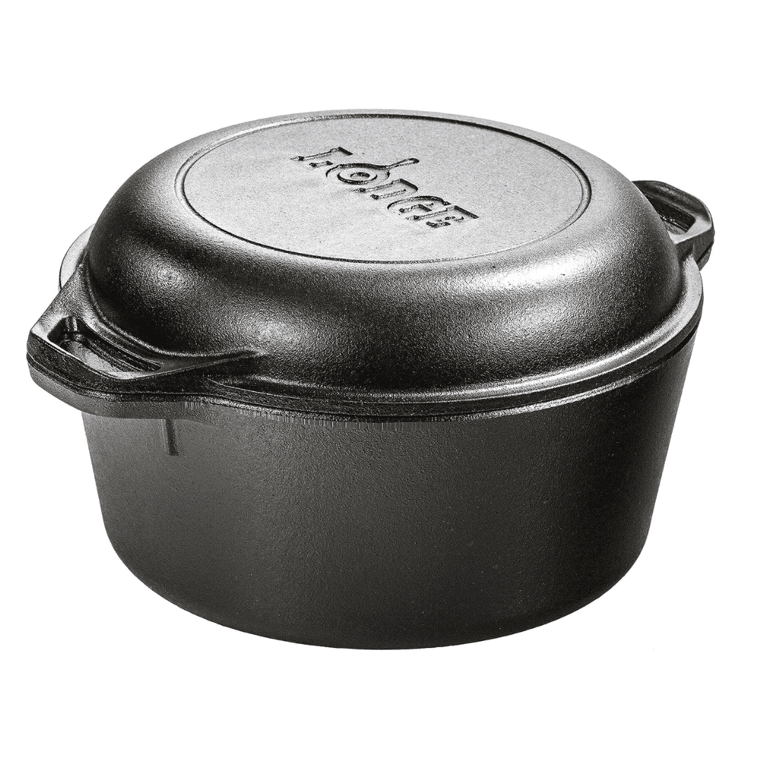 Lodge Cast Iron Serving Pot Cast Iron Double Dutch Oven, 5-Quart
