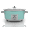 BLACK+DECKER 7 Quart Dial Control Slow Cooker with Built in Lid Holder, Teal Pattern