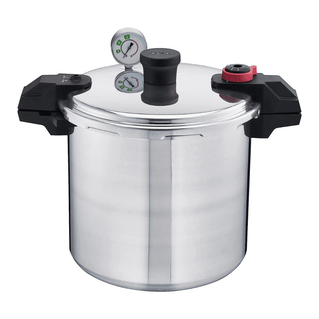 T-fal Pressure Cooker Stainless Steel Pressure Canner 22 Quart Induction 3 PSI Settings, Cookware, Pots and Pans Silver