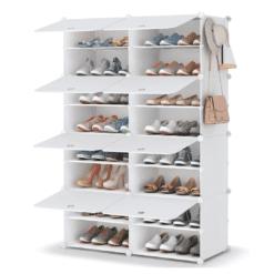 HOMIDEC Shoe Rack, 8 Tier Shoe Storage Cabinet 32 Pair Plastic Shoe Shelves Organizer for Closet Hallway Bedroom Entryway