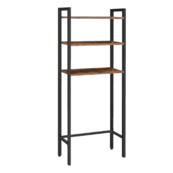 HOOBRO Over The Toilet Storage, 3-Tier Industrial Bathroom Organizer, Rustic Brown BF41TS01