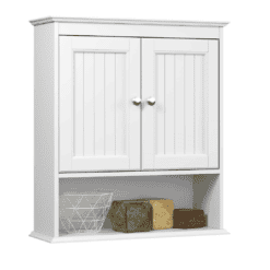 Spirich Home Bathroom Cabinet Wall Mounted with Doors, White