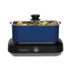 West Bend 87905B Slow Cooker Large Capacity Non-stick, 5-Quart, Blue